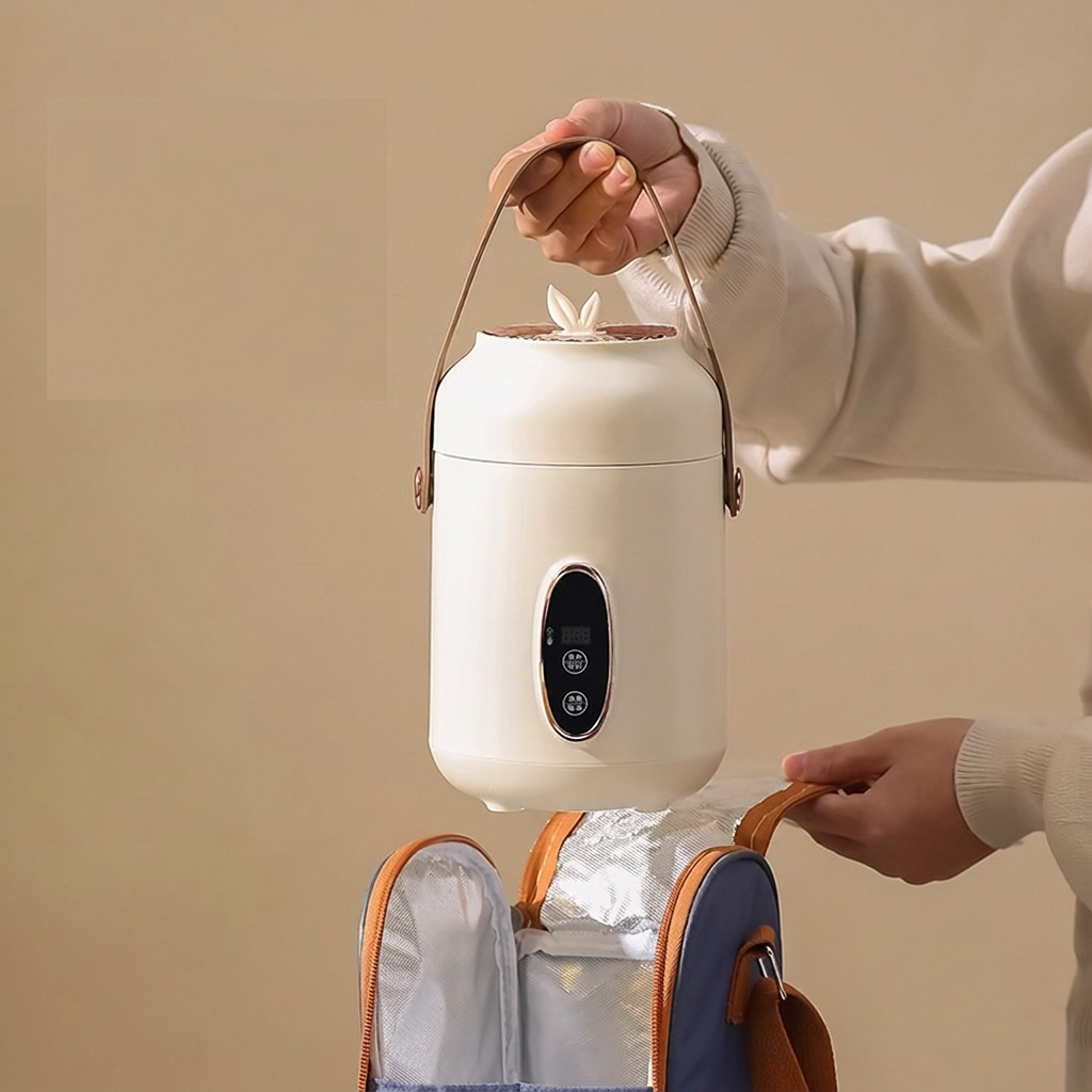 Mini olla eléctrica portátil con asa de transporte